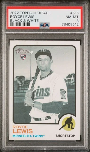 2022 Topps Heritage Royce Lewis Black & White #515 card image