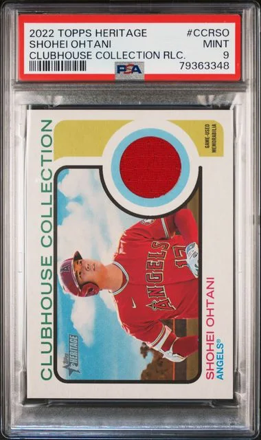 2022 Topps Heritage Shohei Ohtani Clubhouse Collection Relics #CCRSO card image