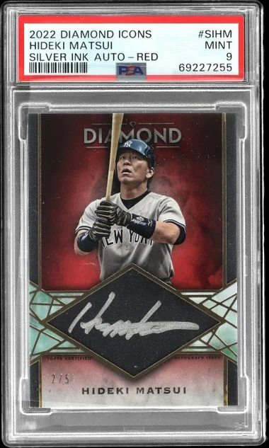 2022 Topps Hideki Matsui Diamond Icons Silver Ink Autographs Red #SI-HM card image