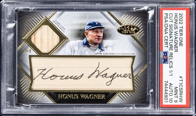 2022 Topps Honus Wagner Tier One Cut Signature Relics #T1CSR-HW card image