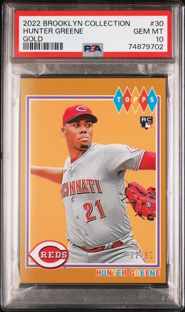 2022 Topps Hunter Greene Brooklyn Collection Gold #30 card image