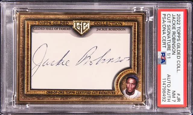 2022 Topps Jackie Robinson Gilded Collection Cut Signature #GCS-JR card image