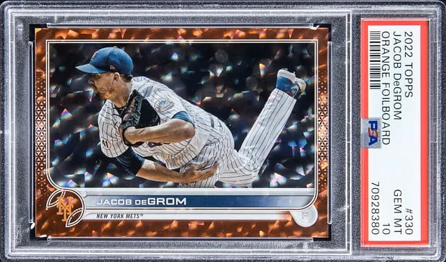 2022 Topps Jacob DeGrom Orange Foilboard #330 card image