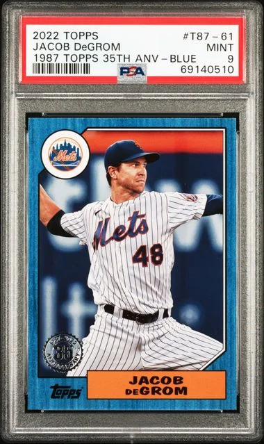 2022 Topps Jacob deGrom 1987 Topps 35th Anniversary Blue #T87-61 card image