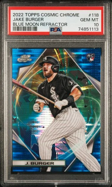2022 Topps Jake Burger Cosmic Chrome Blue Moon Refractor #118 card image
