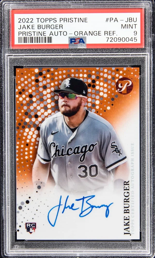2022 Topps Jake Burger Pristine Pristine Autograph - Orange Refractor #PA-JBU card image