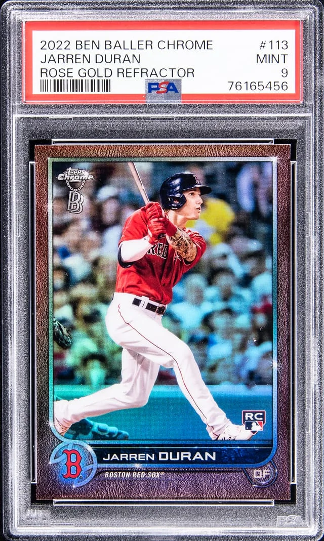 2022 Topps Jarren Duran Ben Baller Chrome Rose Gold Refractor #113 card image