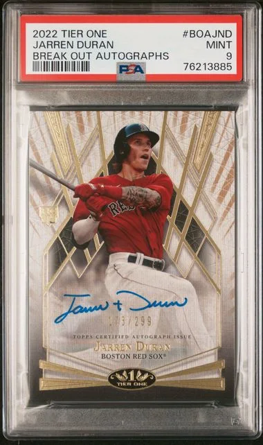 2022 Topps Jarren Duran Tier One Break Out Autographs #BOAJND card image