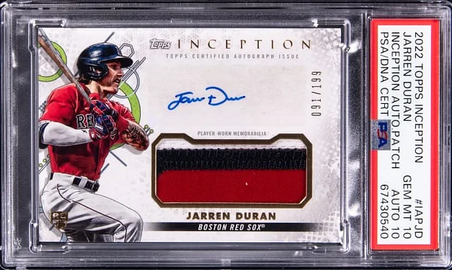 2022 Topps Jarren Duran Inception Autograph Patch #IAPJD card image