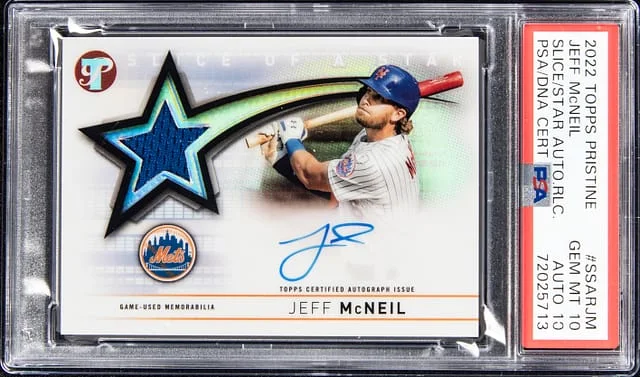 2022 Topps Jeff McNeil Pristine Slice of a Star #SSARJM card image