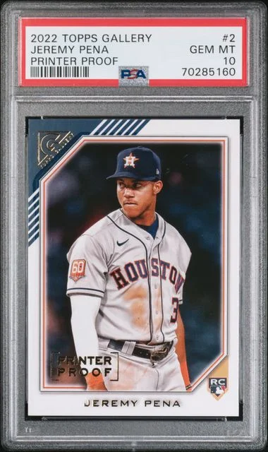 2022 Topps Jeremy Pena Gallery Printer Proof #2 card image