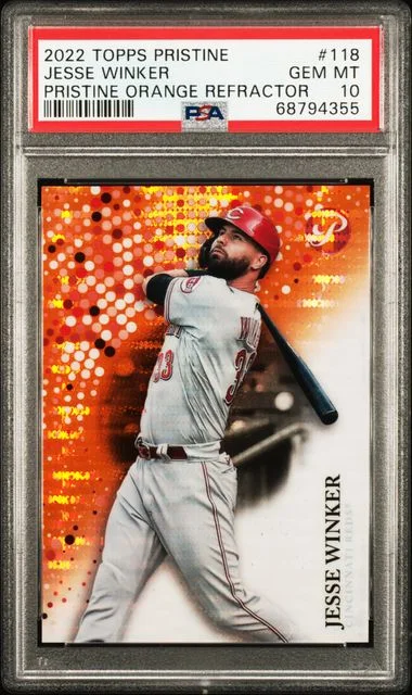 2022 Topps Jesse Winker Pristine Pristine Orange Refractor #118 card image