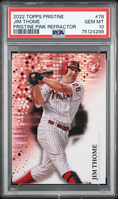 2022 Topps Jim Thome Pristine Pink Refractor #78 card image