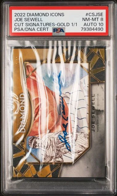 2022 Topps Joe Sewell Diamond Icons Cut Signatures Gold 1/1 #CSJSE card image