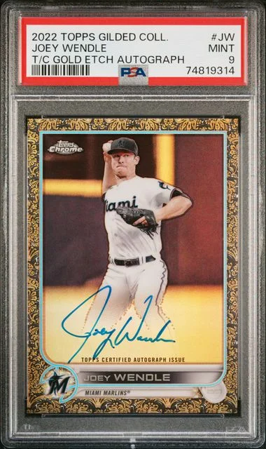 2022 Topps Joey Wendle Gilded Collection Topps Chrome Gold Etch Autographs #JW card image