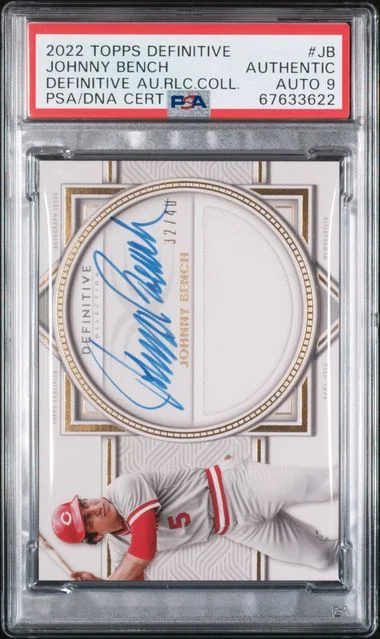 2022 Topps Johnny Bench Definitive Autograph Relic Collection #DARC-JB card image