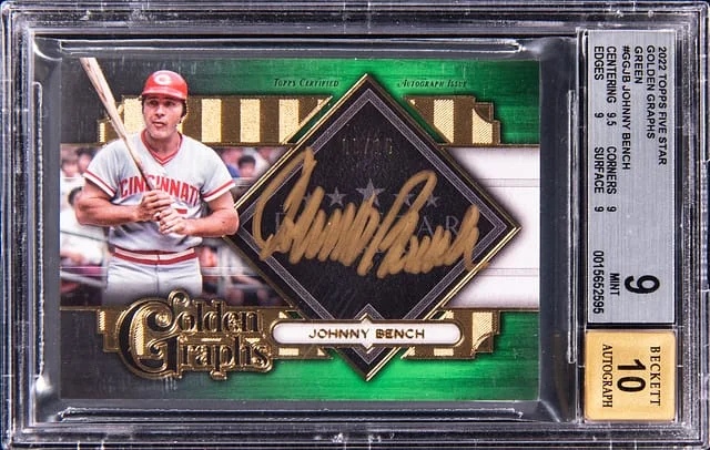 2022 Topps Johnny Bench Five Star Golden Graphs Green #GG-JB card image