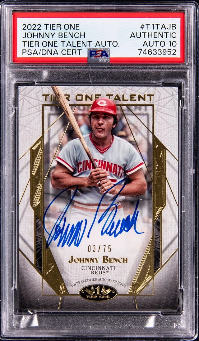 2022 Topps Johnny Bench Tier One Talent Autographs #TITA-JB card image