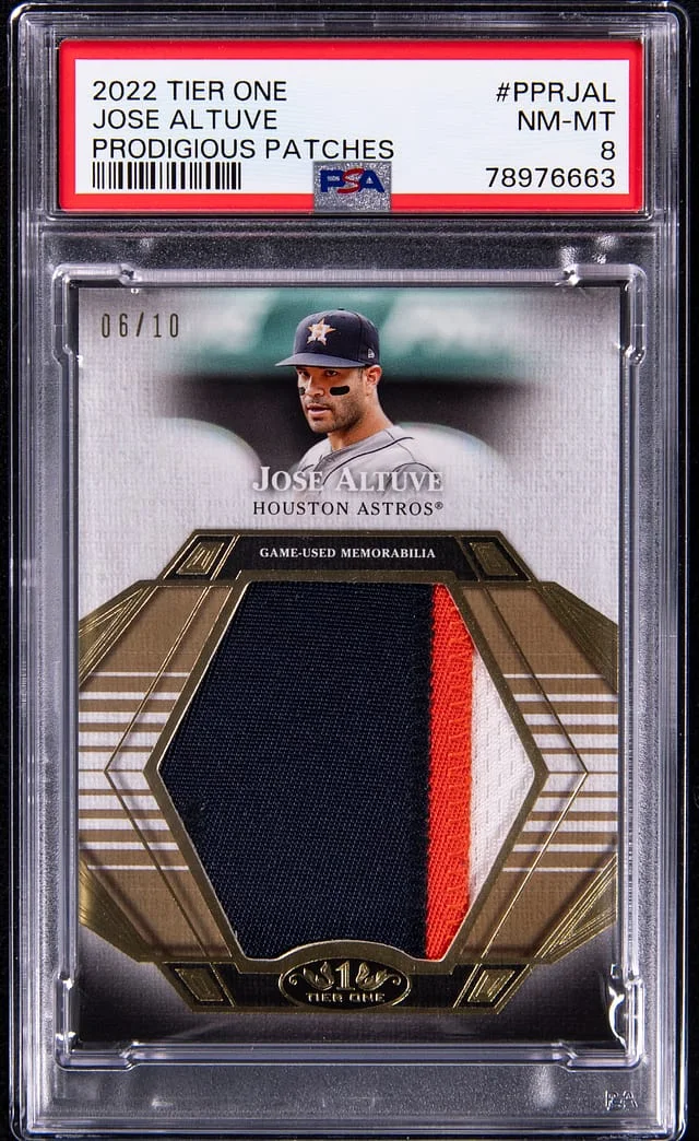 2022 Topps Jose Altuve Tier One Prodigious Patches #PPR-JAL card image