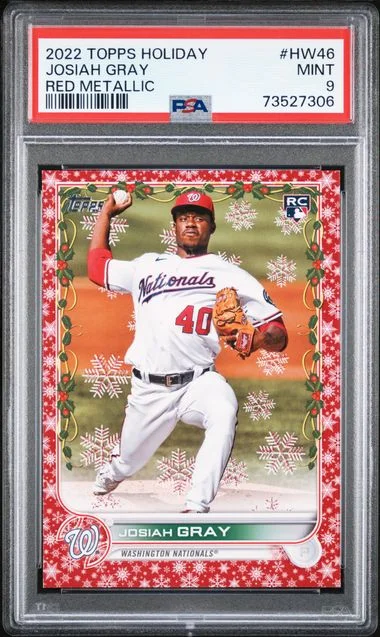 2022 Topps Josiah Gray Holiday Red Metallic #HW46 card image