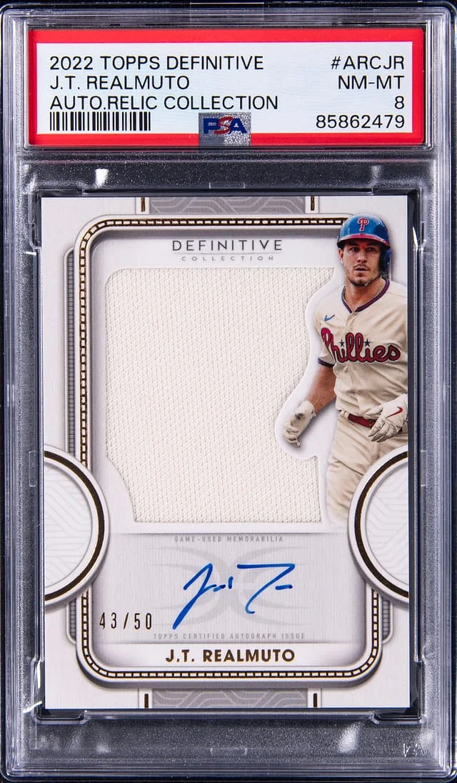 2022 Topps J.T. Realmuto Definitive Autograph Relic Collection #ARCJR card image