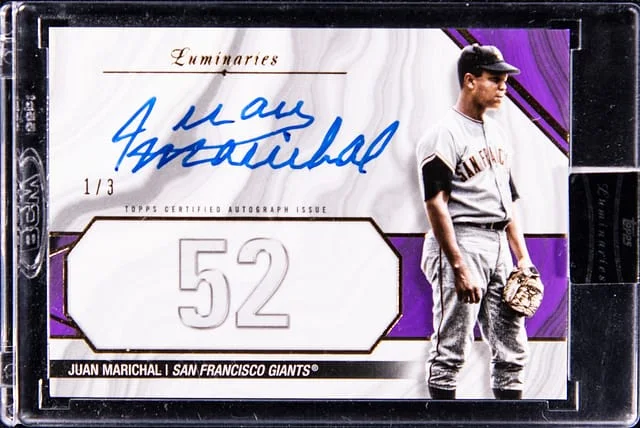 2022 Topps Juan Marichal Luminaries Masters of the Mound Purple #MOM-JM card image