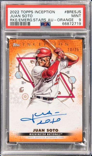 2022 Topps Juan Soto Inception and Emerging Stars Autographs Orange #BRES-JS card image