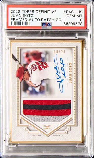 2022 Topps Juan Soto Definitive Framed Autograph Patch Collection #FAC-JS card image