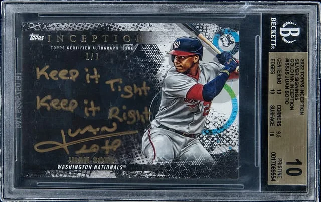 2022 Topps Juan Soto Inception Silver Signings Gold Ink Inception #ISS-JS card image