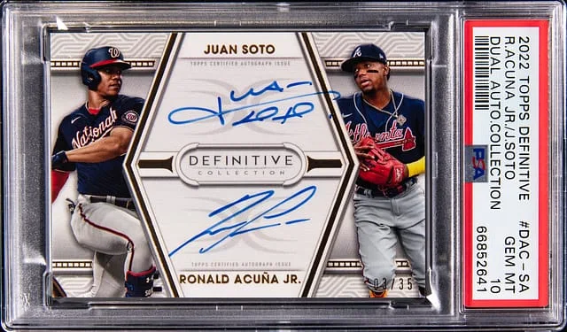 2022 Topps Juan Soto/Ronald Acuna Jr. Definitive Dual Autograph Collection #DAC-SA card image
