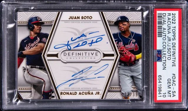 2022 Topps Juan Soto/Ronald Acuna Jr. Definitive Dual Autograph Collection #DACSA card image