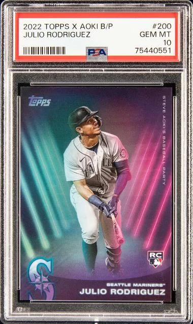2022 Topps Julio Rodriguez X Steve Aoki Baseball Party #200 card image
