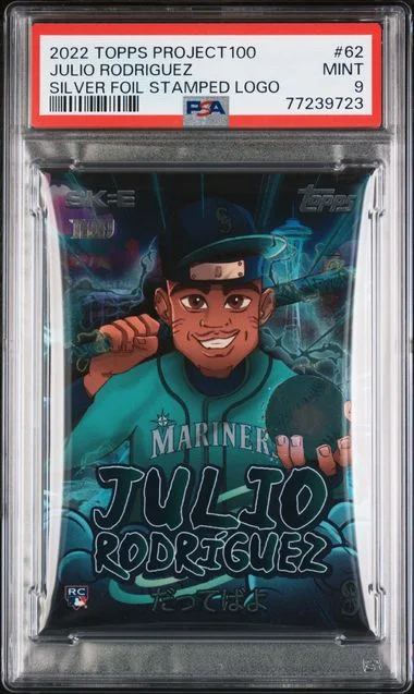 2022 Topps Julio Rodriguez Project100 Silver Foil Stamped Logo #62 card image
