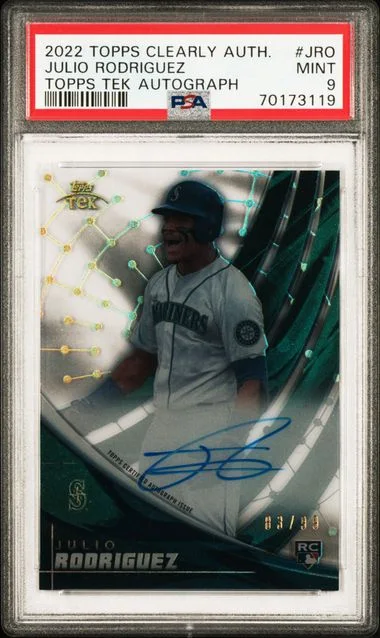 2022 Topps Julio Rodriguez Clearly Authentic Topps Tek Autographs #JRO card image