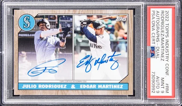 2022 Topps Julio Rodriguez/Edgar Martinez Industry Conference Dual Autographs #RM card image