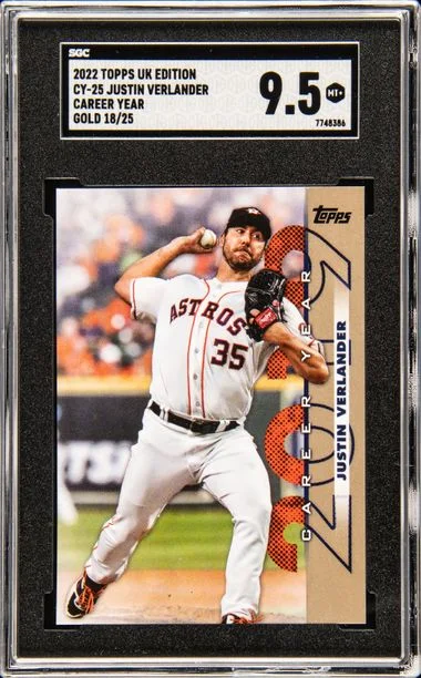 2022 Topps Justin Verlander UK Edition Career Year Gold #CY25 card image