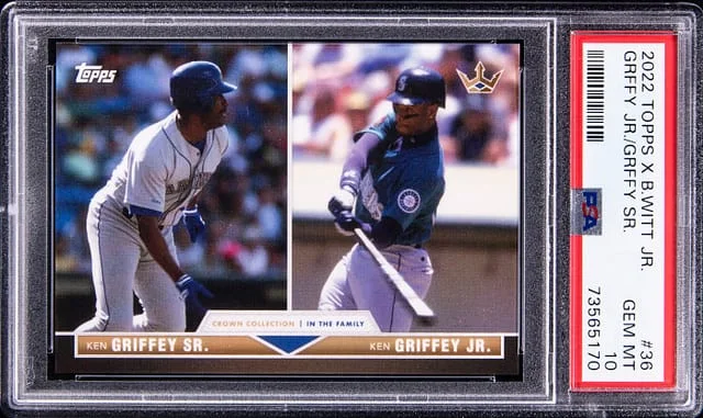 2022 Topps Ken Griffey Jr, Ken Griffey Sr X Bobby Witt Jr #36 card image