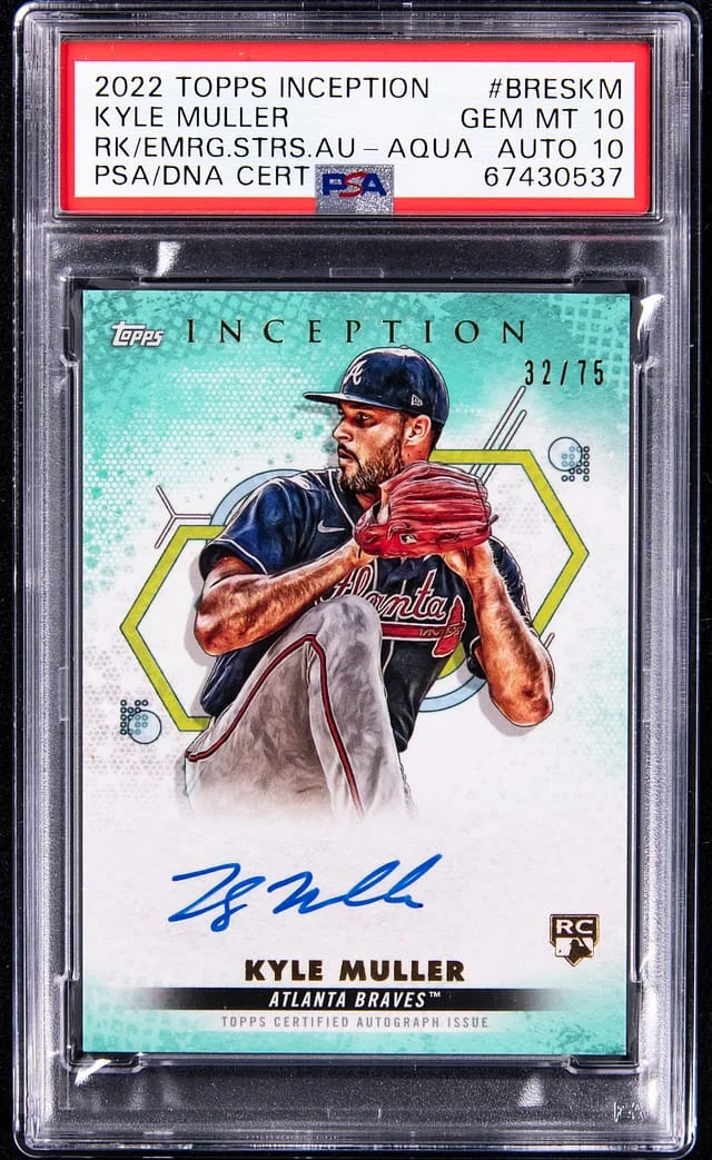 2022 Topps Kyle Muller Inception Emergent Stars Autograph - Aqua #BRESKM card image