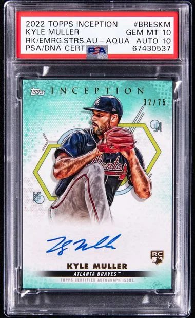 2022 Topps Kyle Muller Inception and Emerging Stars Autographs Aqua #BRS-KM card image