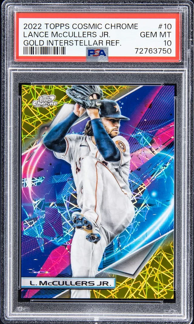 2022 Topps Lance McCullers Jr Cosmic Chrome Gold Interstellar Refractor #10 card image