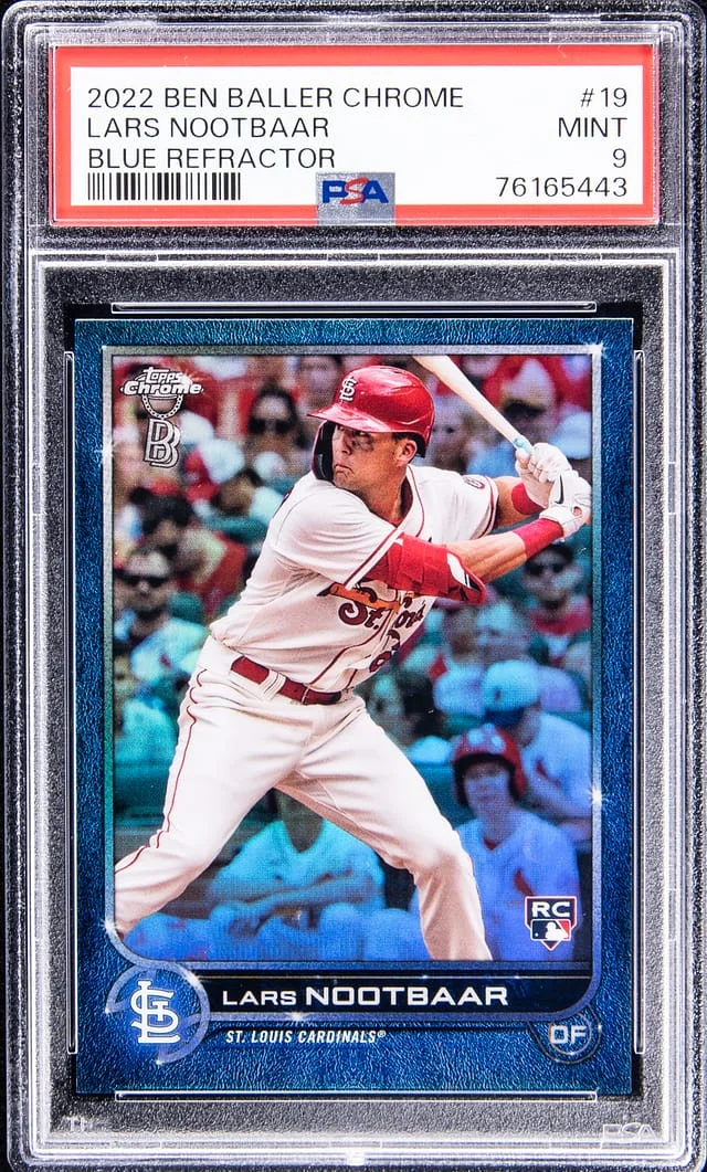 2022 Topps Lars Nootbaar Ben Baller Chrome Blue Refractor #19 card image