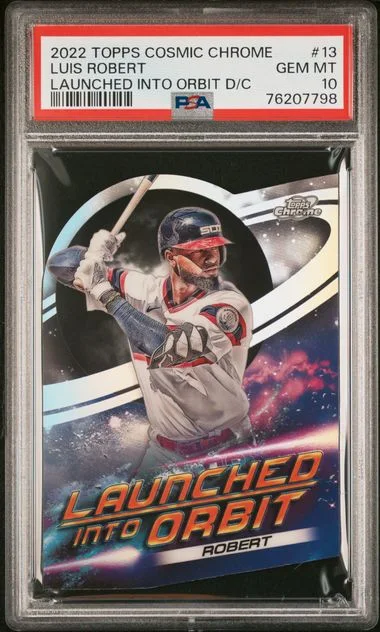 2022 Topps Luis Robert Cosmic Chrome Launched Into Orbit Die-Cut #13 card image