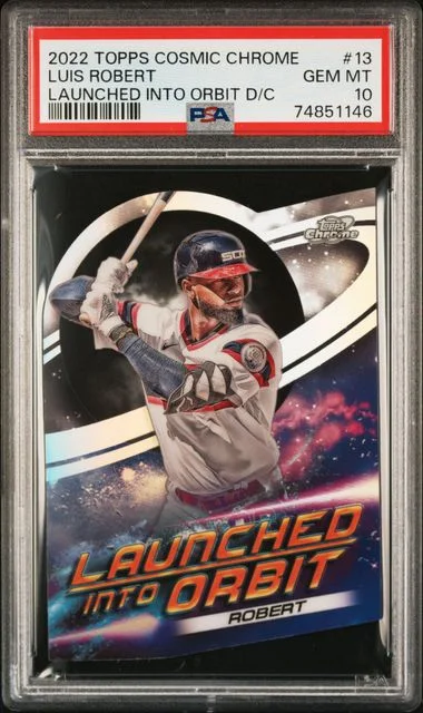 2022 Topps Luis Robert Cosmic Chrome Launched Into Orbit Die-Cut #LOI-13 card image