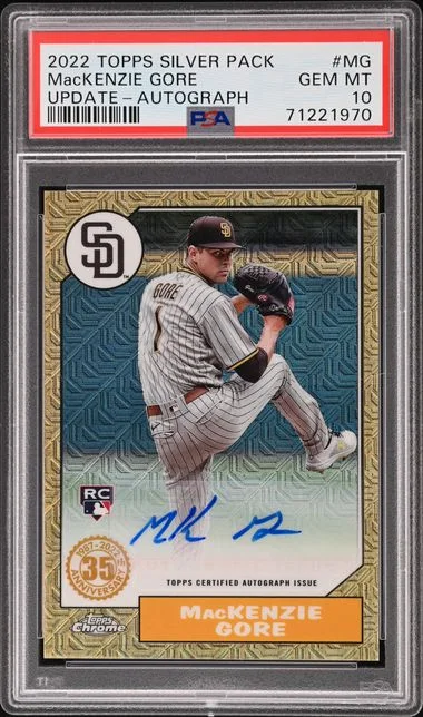 2022 Topps MacKenzie Gore Silver Pack 1987 Chrome Promo Update Autograph #T87CA-MG card image