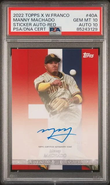2022 Topps Manny Machado X Wander Franco Sticker Autographs Red #40A card image