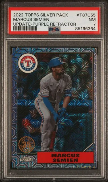 2022 Topps Marcus Semien Silver Pack 1987 Chrome Promo Update-Purple Refractor #T87C55 card image