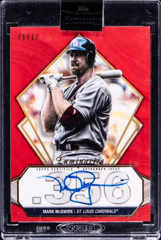 2022 Topps Mark McGwire Luminaries Hit Kings Autographs Red #HK-MMC card image