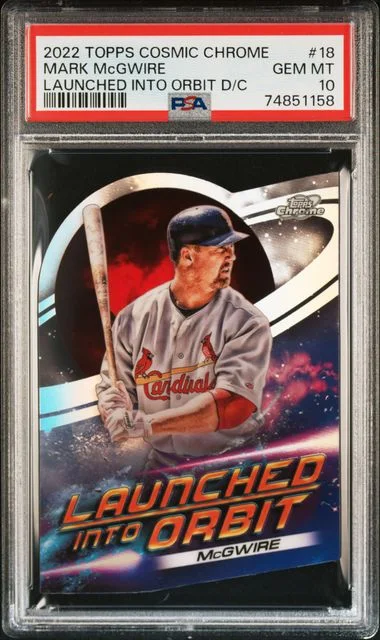 2022 Topps Mark McGwire Cosmic Chrome Launched Into Orbit Die-Cut #LOI-18 card image