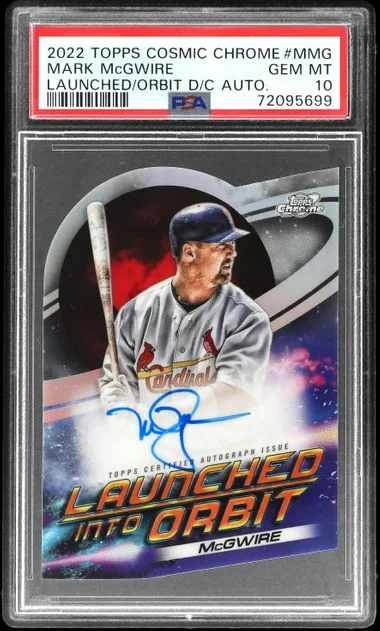 2022 Topps Mark Mcgwire Cosmic Chrome Launched Into Orbit Die-Cut Autographs #MMG card image