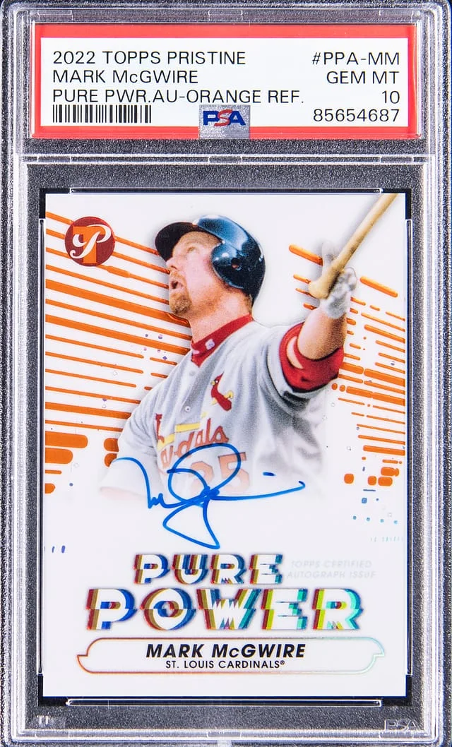 2022 Topps Mark McGwire Pristine Pure Power Autograph Orange Refractor #PPA-MM card image